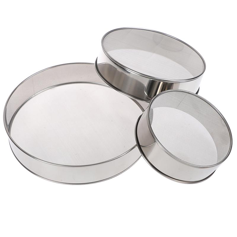Практичные три типа сито для муки из нержавеющей стали, круглое сито для выпечки, сито для сахарного порошка