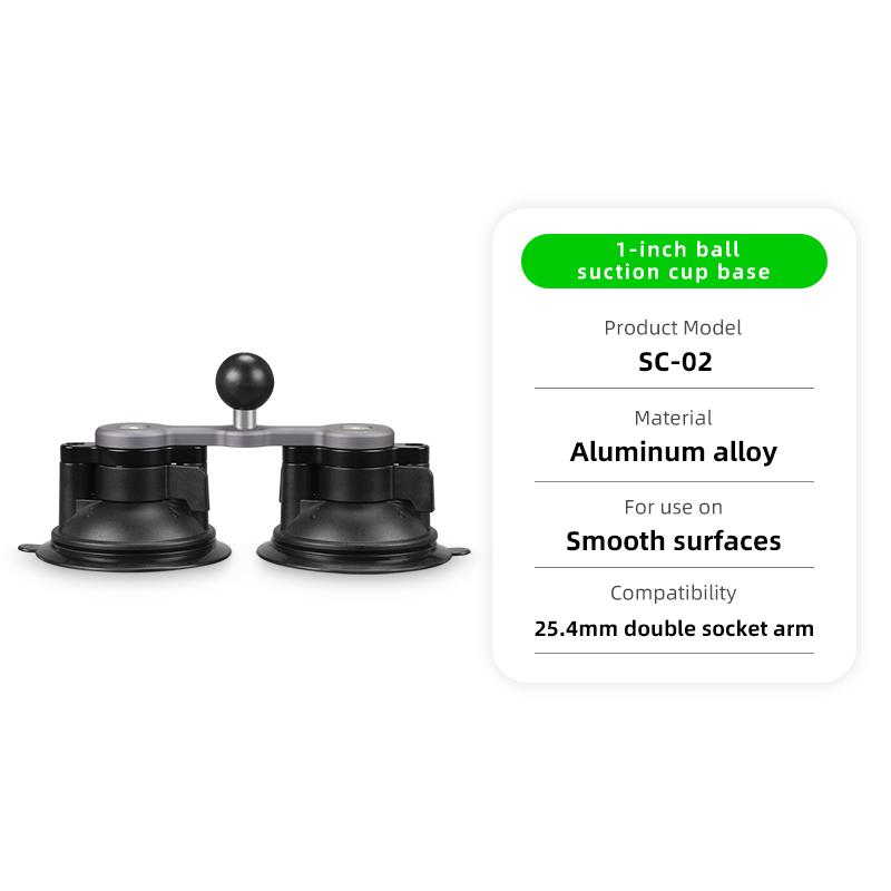 FANAUE Aluminum 1 inch Ball Head Adapter 25mm Mount Base Motorcycle Phone Holder Handlebar for DJI GoPro Insta360 Action Camera