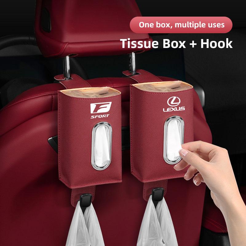 Car Seat Back Tissue Box Hook-Mounted Tissue Holder For Lexus Fsport GS GX IS LS LX CT LC RC LBX NX RX 350h 450h UX 300e GX460