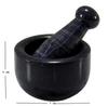 KLEO 3" Diameter Black Natural Stone Mortar and Pestle Set for Spices, Medicine, Pills, Grinder, and Masher - Small Size