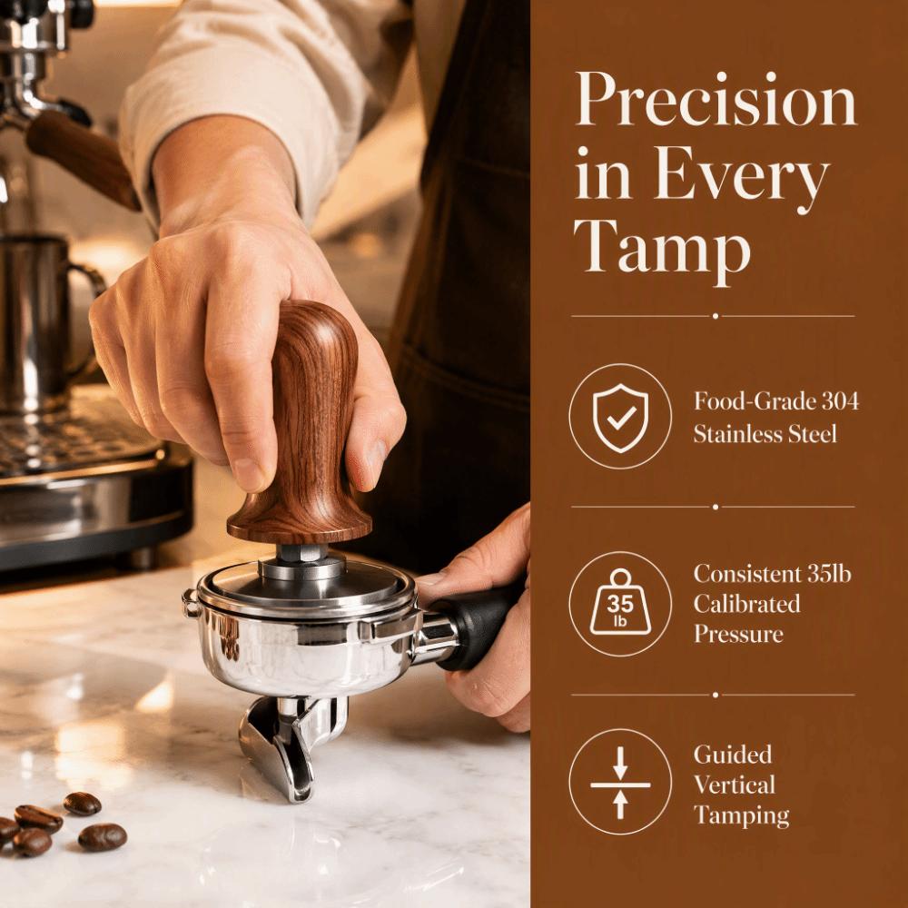 Stainless Steel Base Espresso Tamper Set 51mm Diameter Barista Tamper Press Coffee Brewing Station