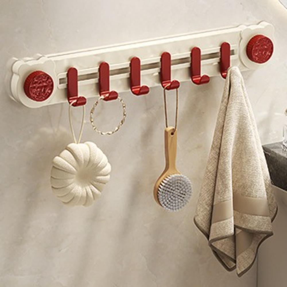 Wall Mounted Suction Cup Door Rear Hook Punch-Free Coat Hanger Bathroom Towel Rack  for Home