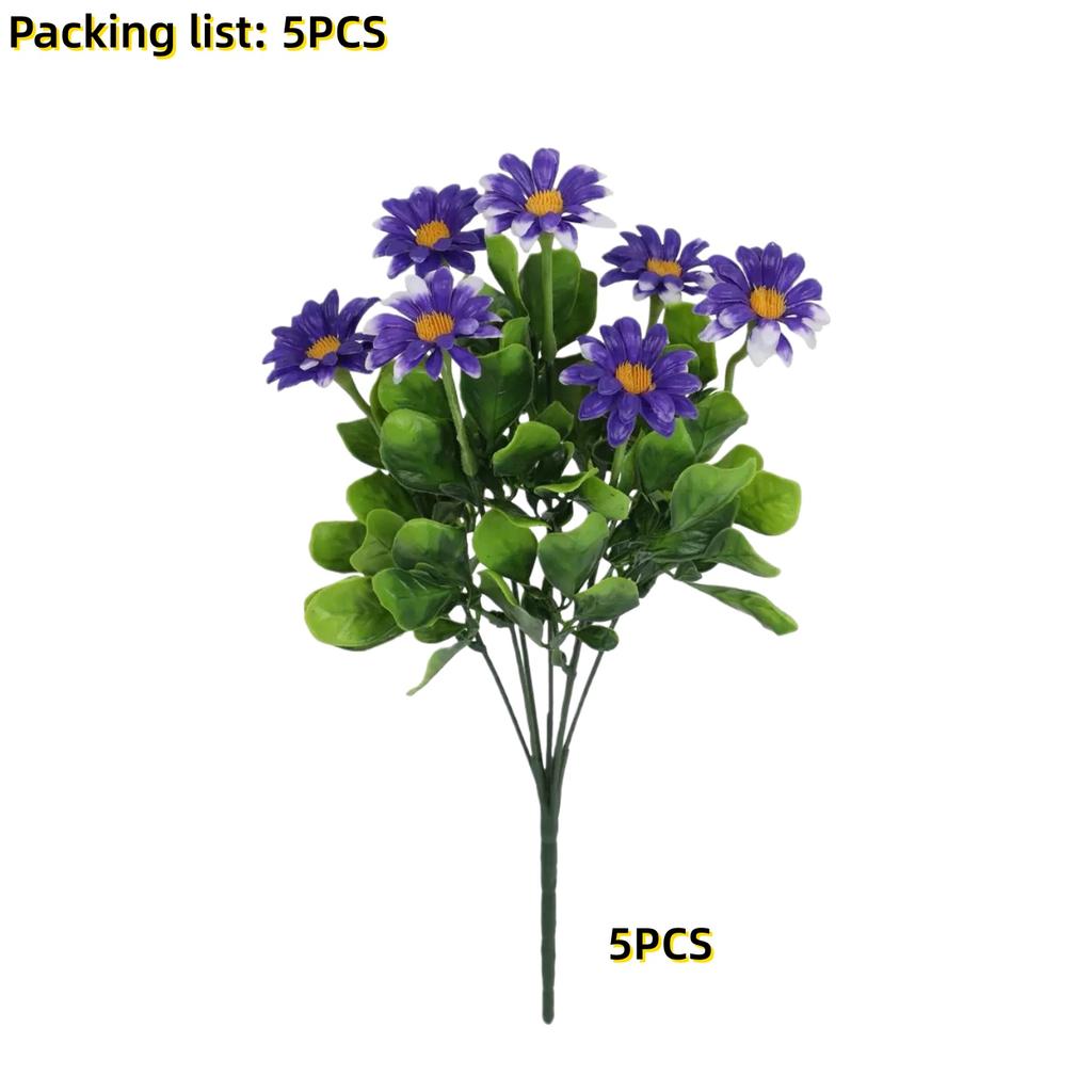 5/10 шт. Реалистичный искусственный букет маргариток Устойчивый к УФ-лучам Искусственный цветок для дома, сада, отеля, офиса Весенне-летний уличный декор