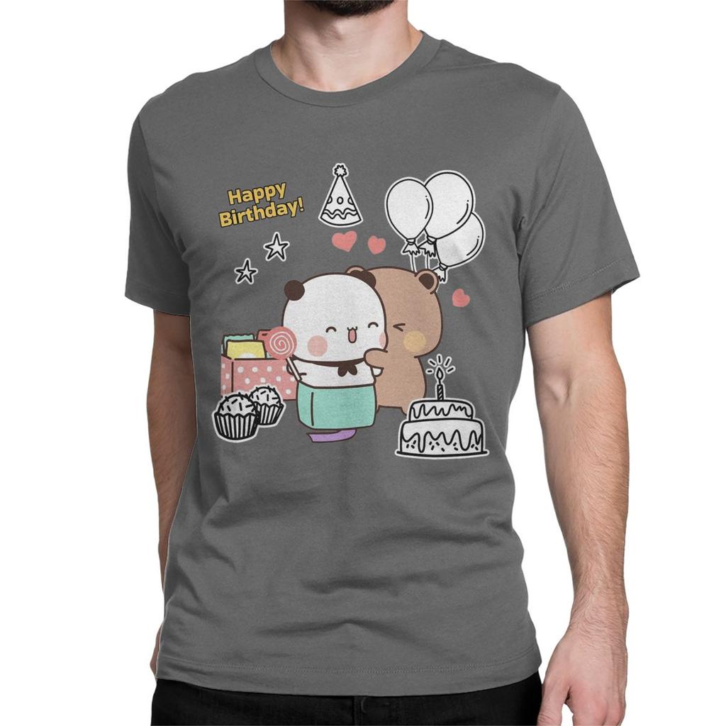 Повседневные С Днем Рождения Бубу Дуду Футболки Мужские Женские С Круглым Вырезом Хлопковая Футболка Медведь Панда С Коротким Рукавом Футболка Больших Размеров Одежда