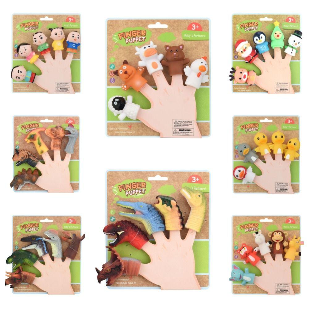 Colorful Mini Animal Hand Puppet Educational Toy Dinosaur Finger Puppet Parent-Child