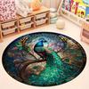 1 шт. великолепный круглый коврик с узором павлина, нескользящий моющийся ковер для дома, нелиняющий коврик для спальни, гостиной, офиса, детской комнаты