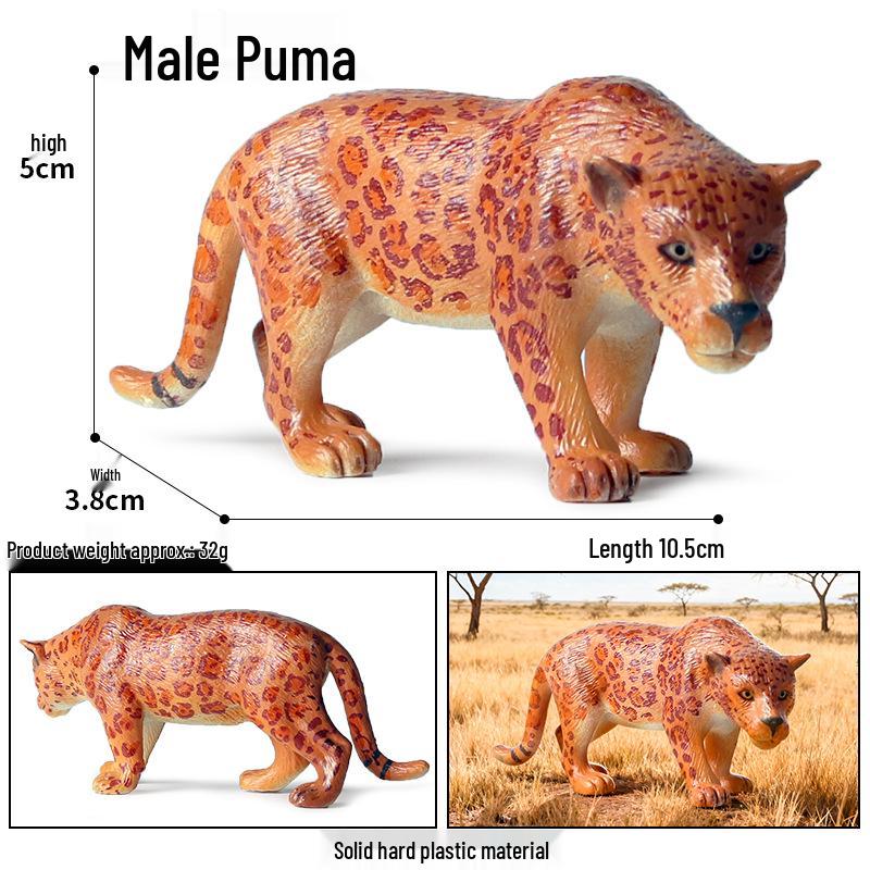Kids' Wild Animal Model Toys: Leopard, Cheetah, Jaguar, Black Panther, Snow Leopard Figurines.