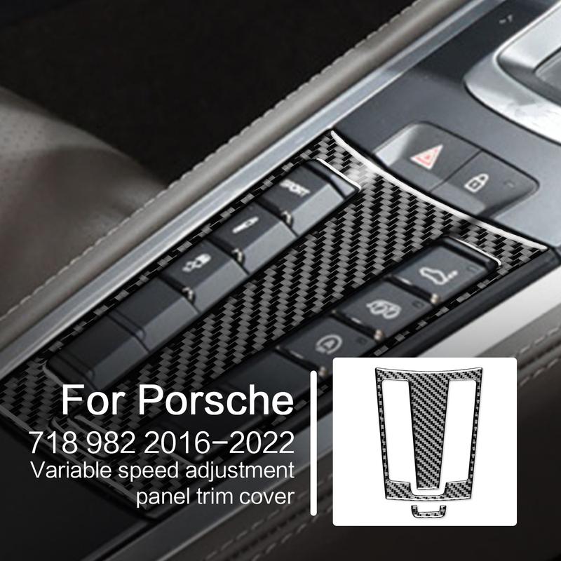 For Porsche 718 982 16-22 Carbon Fiber Variable Speed Adjustment Panel Trim Cover Car Interiors Accessories Decoration Sticker