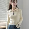 A Polo Lapel Knitted Sweater Is A Stylish and Slimming Base Layer for Women In Autumn and Winter