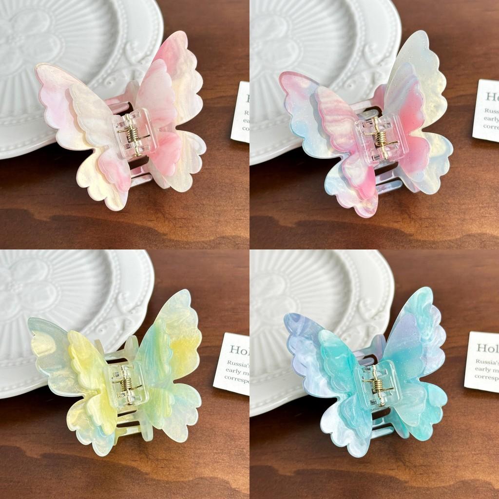 Fashionable Acrylic Double Layer Butterfly Hair Claw Chic And Versatile Accessory For Women
