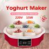 15W Automatic Smart Touchs Screen DIY Yogurt Machine 220V Electric Automatic Yogurt Maker With Timer 7 Glass Jars Container