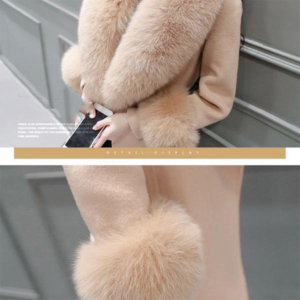 Модное и элегантное женское шерстяное пальто средней длины, зимнее облегающее съемное шерстяное пальто на шнуровке