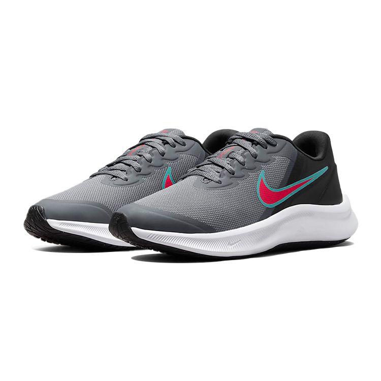 Nike Кроссовки Star Runner 3 GS Дымчато-серый Сине-красный Детские Черный DA2776-008