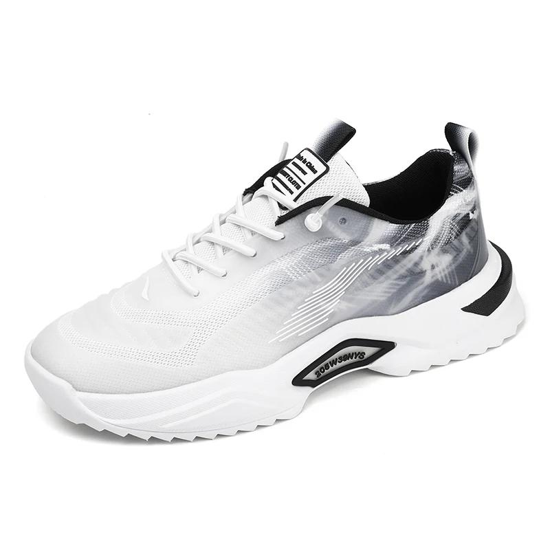 Autumn Winter Blue Men Running Sneakers High Top Platform Men's Athletic Shoes Lace-up Non-slip Sports Shoes Man Baskets