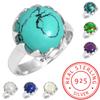 Кольцо из стерлингового серебра 925 пробы Женское с драгоценным камнем Ручной работы Ювелирное изделие Подарок на Новый год Синий Зеленый Фиолетовый Медный Бирюза Пресноводный жемчуг Лазурит Перламутр Солитер