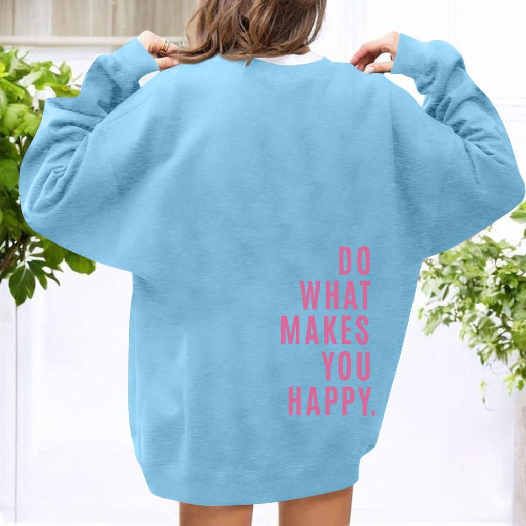 Унисекс Длинные рукава Повседневный однотонный круглый вырез Толстовка Топ