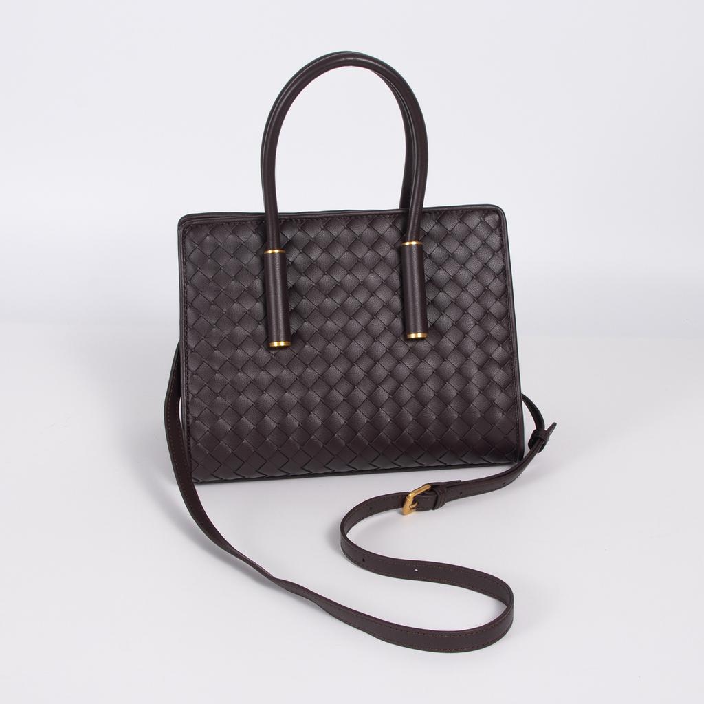Casual vacation woven bag fashion commuter handbag leather premium large capacity shoulder messenger bag women