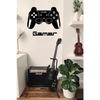 Деревянный МДФ геймер джойстик игрок номер черный лазерная резка украшения стены 25x30 см декор комнаты
