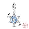 925 Silver Snowflake Snowman Penguin Charm Pendant Winter Jewelry Gift For Women DIY Birthday Present