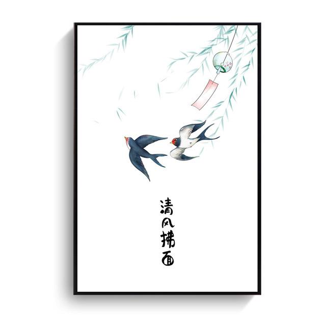 Современный Ресторан Холст Картина Кошка Китайский Стиль Японский Украшение Колодца Висячие Картины Вырезанные Детская Картина Маслом