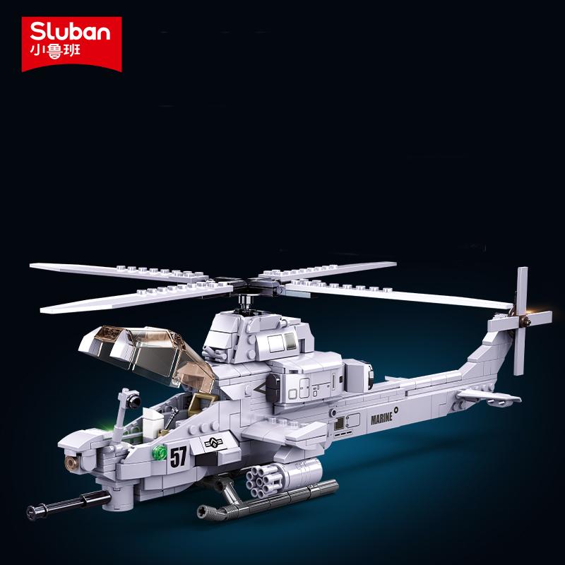 Нетоксичные 482 детали Самолет Вертолет AH-1Z ВВС Строительные Блоки Военная Серия Модель Кирпичи С Фигурками DIY Игрушки Для Детей