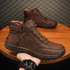 Men's Ankle Boots Handmade Plush Shoes Casual Shoes Autumn and Winter Plus Size 39-48