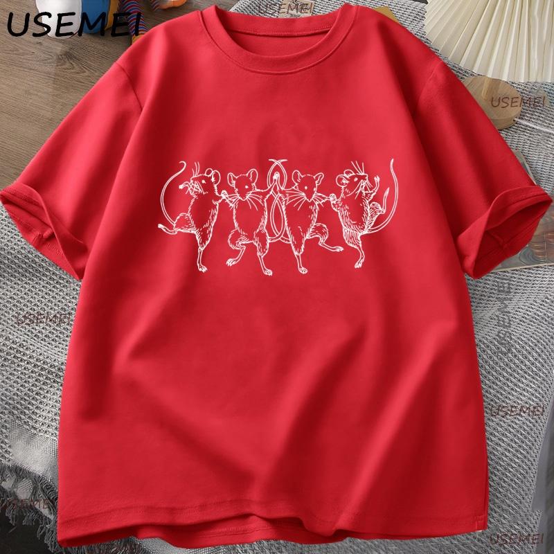 Dancing Rats Tshirt Unisex Unisex Funny Cottagecore Aesthetic Y2k Clothes Weirdcore T Shirt Cotton Loose Soft Grpahic Tees