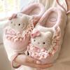 Уютные женские пушистые плюшевые тапочки Cinnamoroll — милая хлопковая зимняя домашняя обувь для осени и зимы 2025 года.