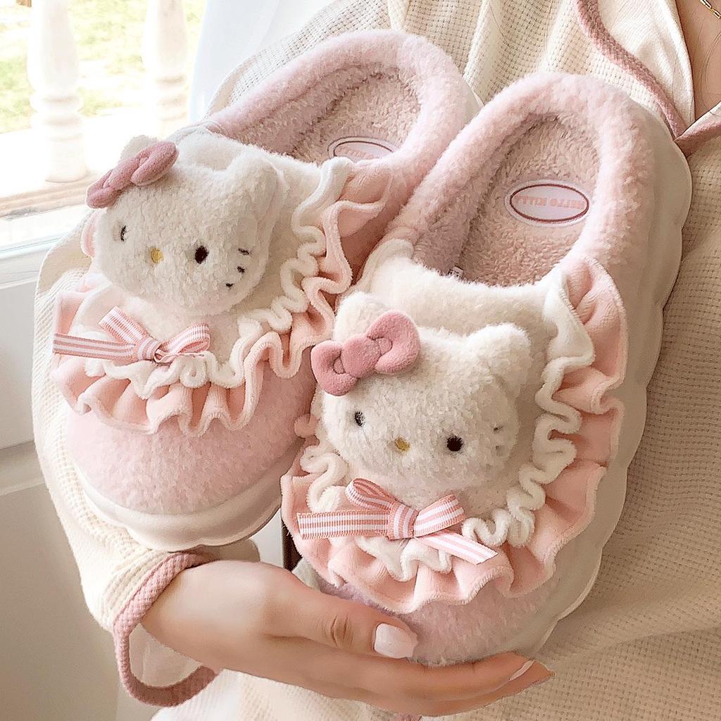 Уютные женские пушистые плюшевые тапочки Cinnamoroll — милая хлопковая зимняя домашняя обувь для осени и зимы 2025 года.