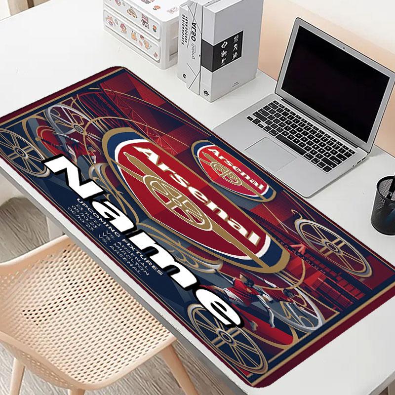 Custom Name Personalized Arsenal F.C Pattern Mousepad, Laptop PC Desk Mat, Decorative Desk Mat for Home Keyboard Pad Gift