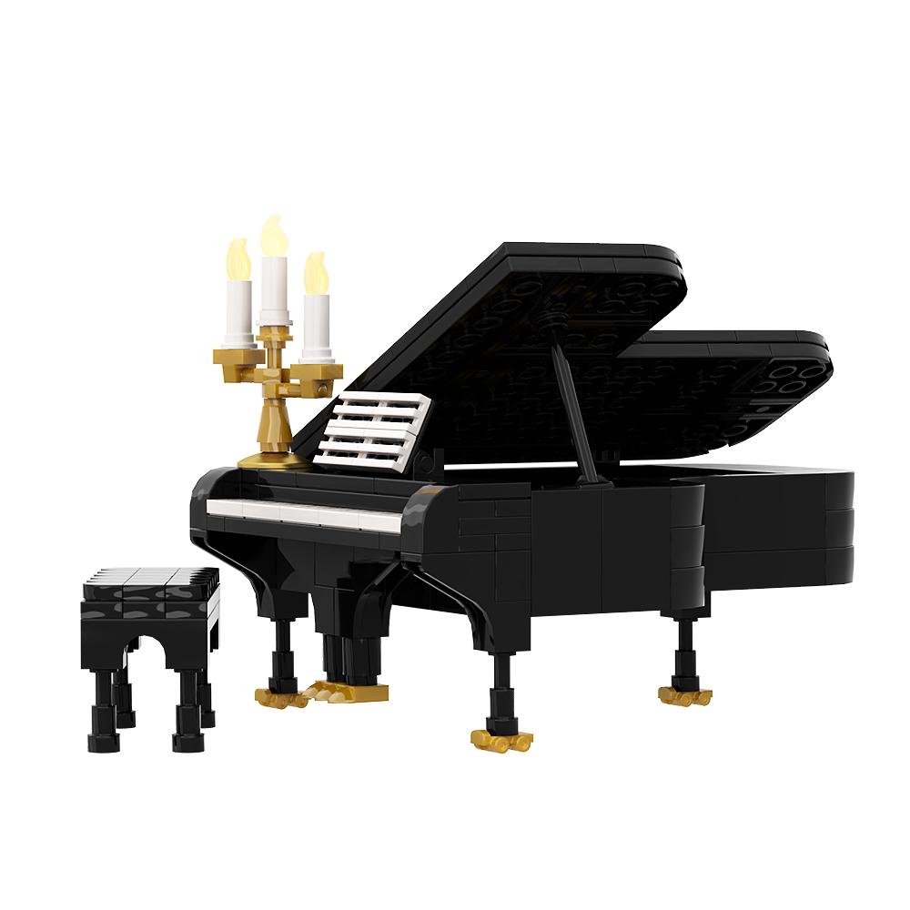 Gobricks Moc Dreamered Piano DIY Model Building Blocks Living Room Display Piano Chair Pianist Creativity Brick Children Toys