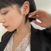 Новые китайские серьги 925 пробы серебряные игольчатые серьги женские простые индивидуальные холодные ветры капля воды ушная пряжка круглая круглая бижутерия для ушей