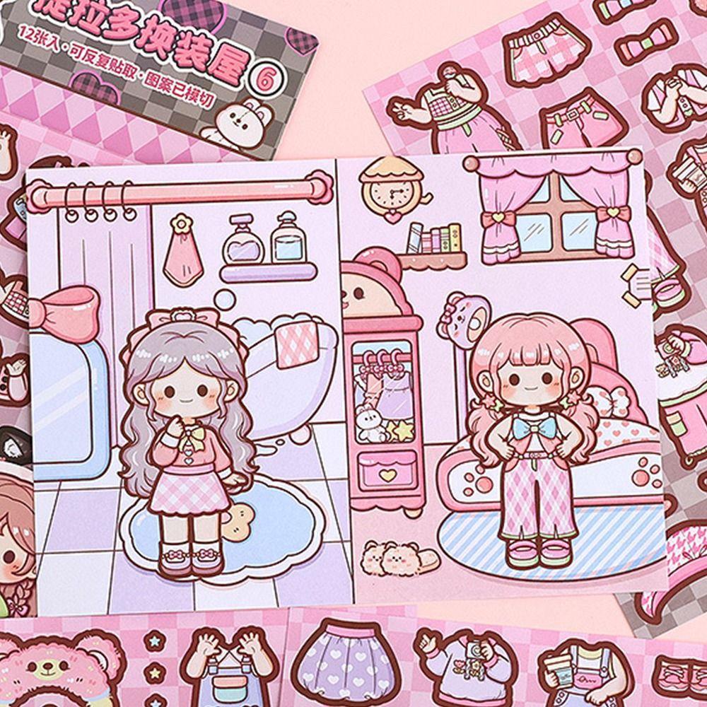 Papper Girls Dress Up Декоративные наклейки Многоцветные наклейки для детских книг