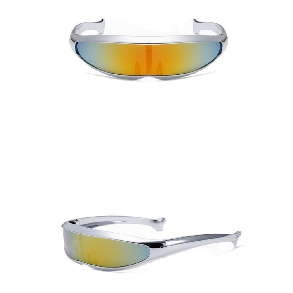 One-piece Mirror Blocking Sunglasses Futuristic Steampunk Sunglasses Women Eyeglass Outdoor
