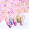 50Pcs 3D Kawaii Bear Nail Charms Aurora Rhinestone Resin Decoration Cute Manicure Accessories for UV Nail Art Parts Supplies