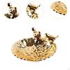 12.8 Cm Round Porcelain Jewelry Tray for Earrings And Business Cards with 2 Bird Statues As A