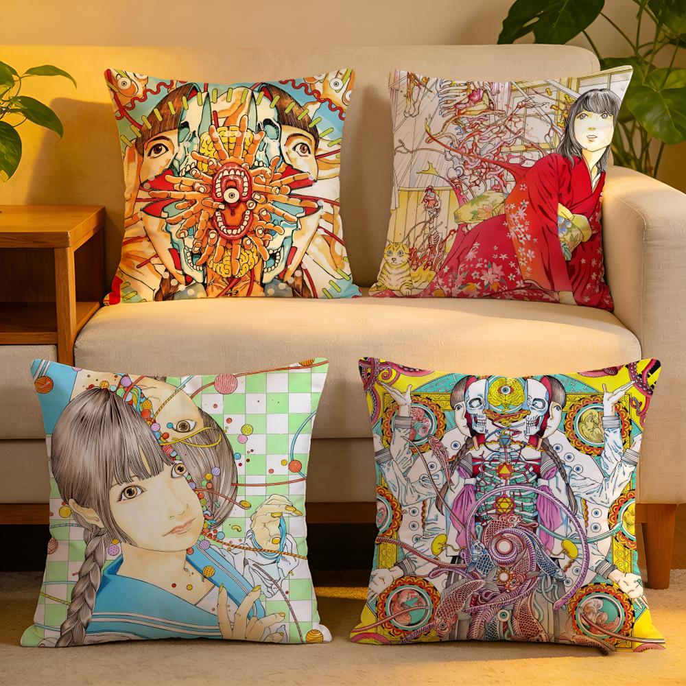 Cushion Cover Linen SkinFriendly Soft Decorative Case For Sofa Home Decor Funny SShintaro Kago Art Pillow cover