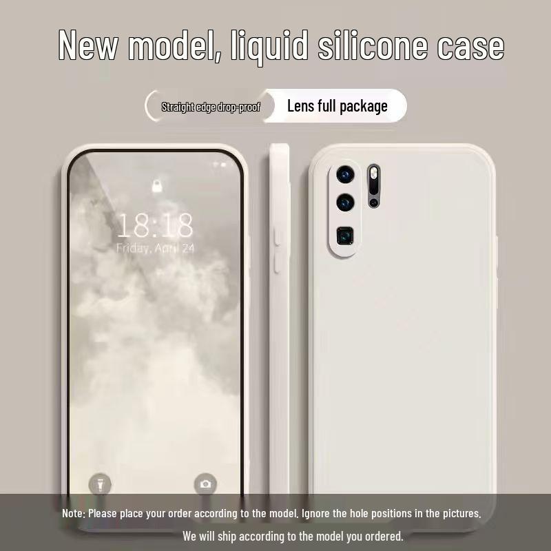 Huawei P30 Pro Простой Чехол-Кубик с Жидкостью Однотонный Ударопрочный Мягкий
