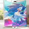 Ретро Мультяшное Игровое Фланелевое Одеяло S-Sonic, Ультра Мягкое Теплое Плюшевое Покрывало для Дома, Спальни, Кровати, Дивана, Походного Пикника, Подарок