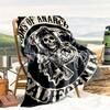 1pc skull pattern blanket, all season lightweight home office outdoor nap multifunctional blanket