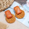 Handmade Korea Bamboo Wooden Straw Weave Rattan Knit Vine Circle Triangle Drop Earrings for Women Girl Beach Jewelry Earrings