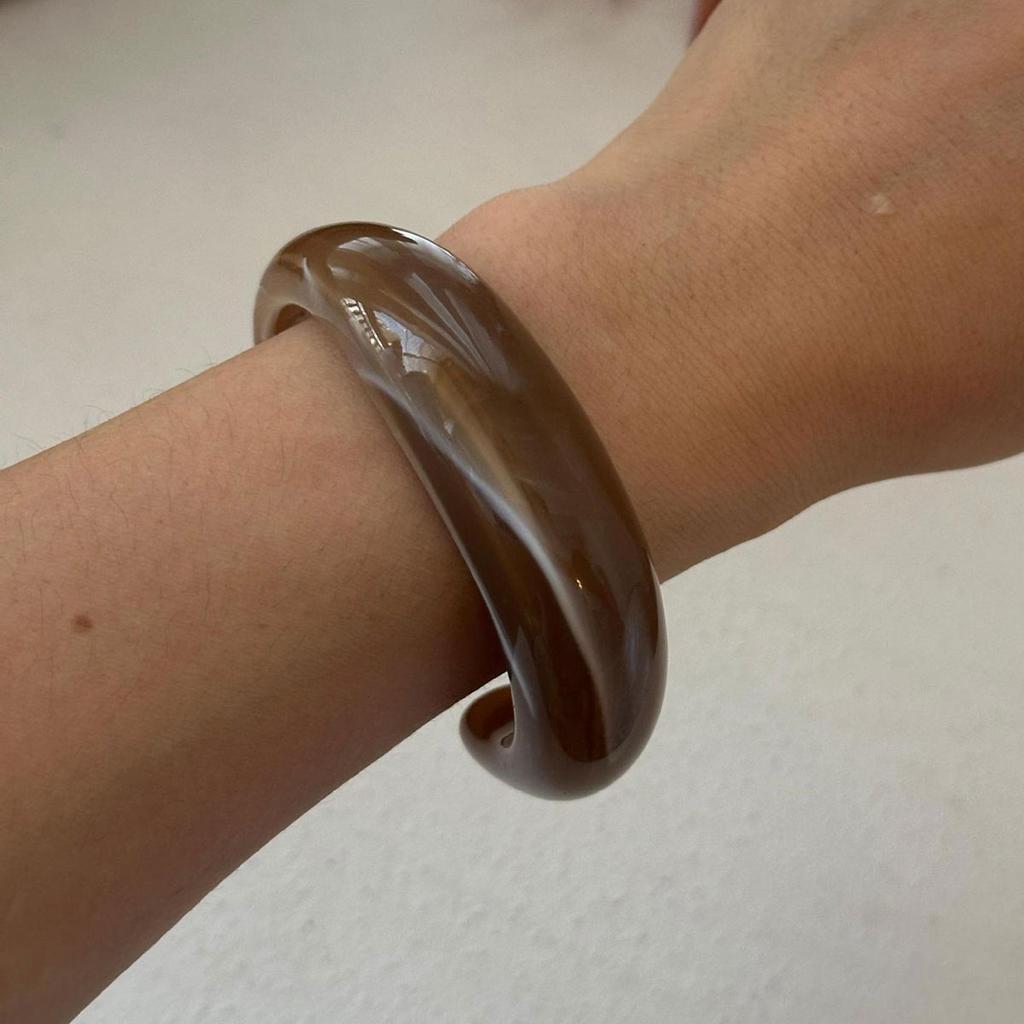 Панк Коричневый Кофе Смола Акриловые Браслеты Хип-Хоп Неправильные K-pop Геометрические Широкие Браслеты Для Женщин Браслет Пульсеры Ювелирные Изделия