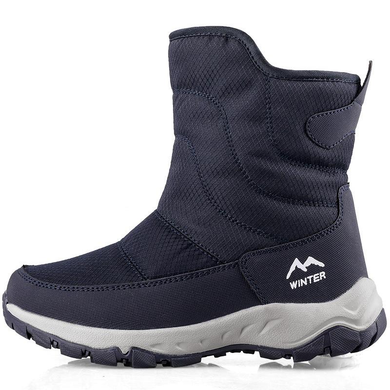 Утолщенные теплые нескользящие плюшевые хлопковые туфли, новые женские водонепроницаемые зимние ботинки на молнии