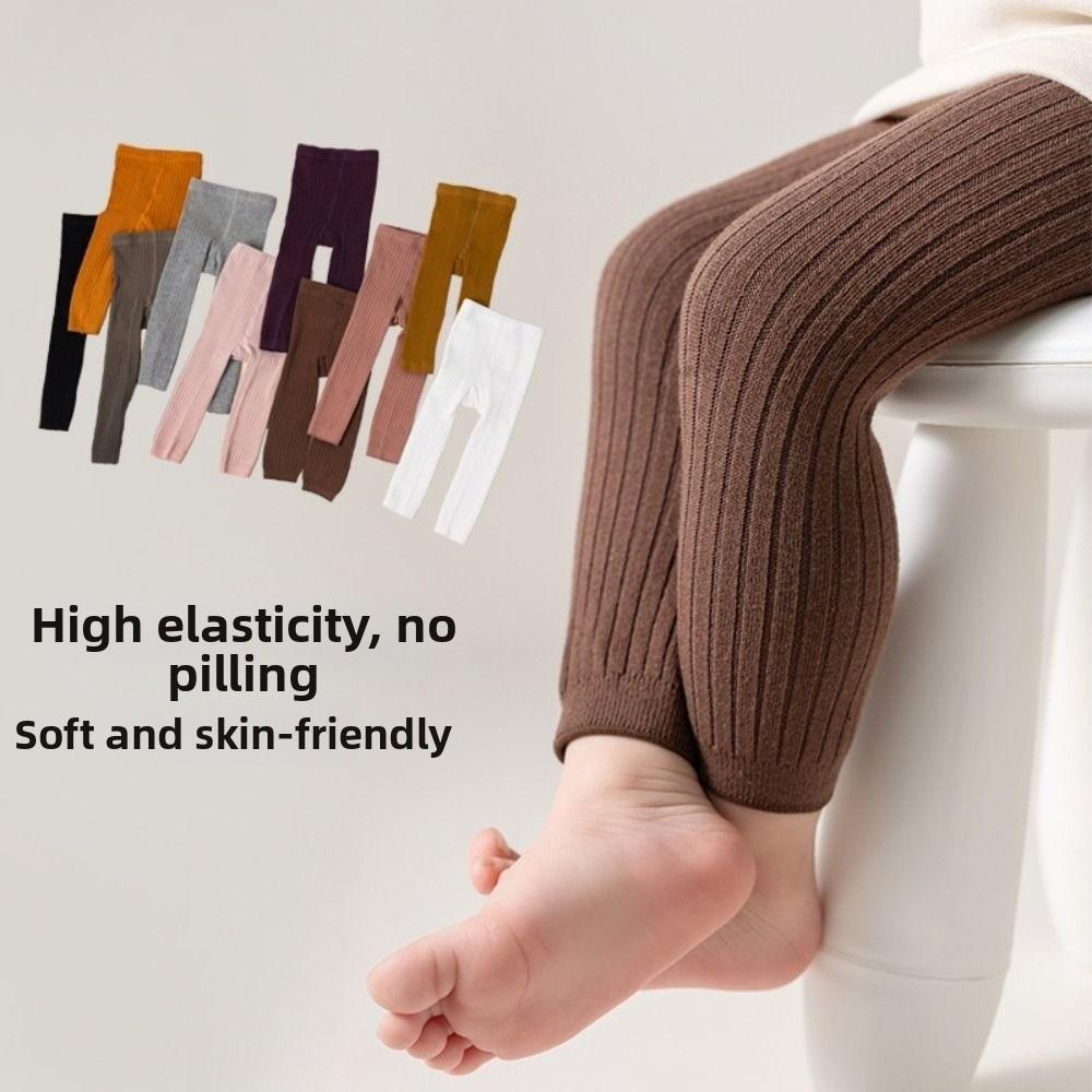 Stripes Toddler Leggings Ribbed Knit Stretch Pants New Baby Girls Leggings  Ankle-Length Pants