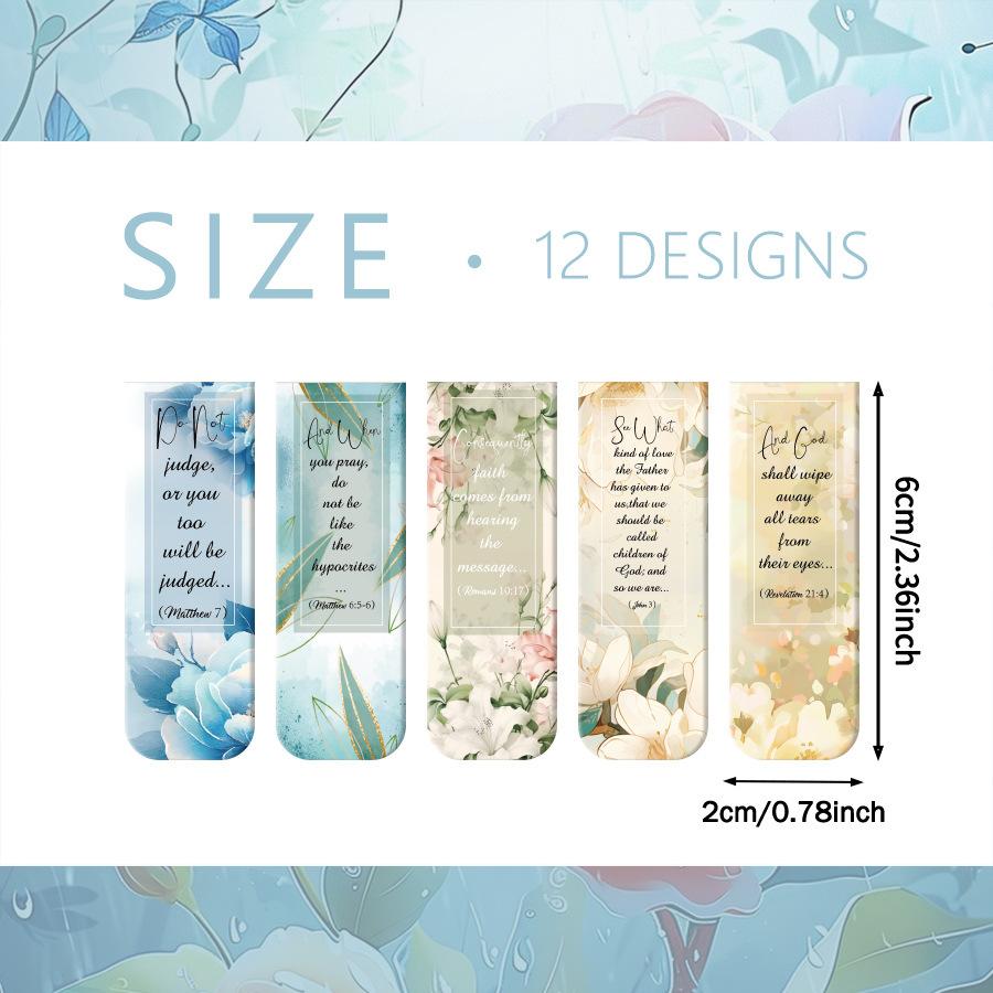 12 Pcs Style Magnetic Bookmarks with Various Patterns Magnetic Reading Bookmarks Page Clipping Marker