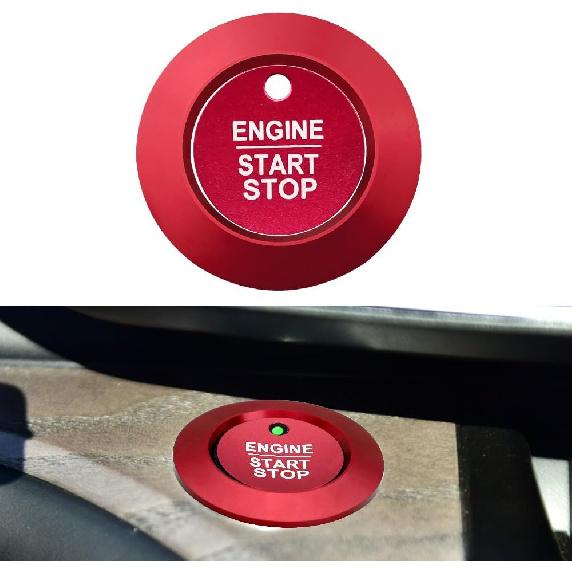LECART Red Start Button Cover Sticker Fit for Ford Explorer ST XLT Limited Platinum 2024 Auto Interior Accessories Keyless Ignition Decoration