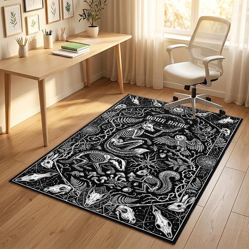 Fairy Moonlit Night Theme Soft Crystal Velvet Rug Custom Name & Text Print Non Slip Floor Rug for Bedroom Living Room