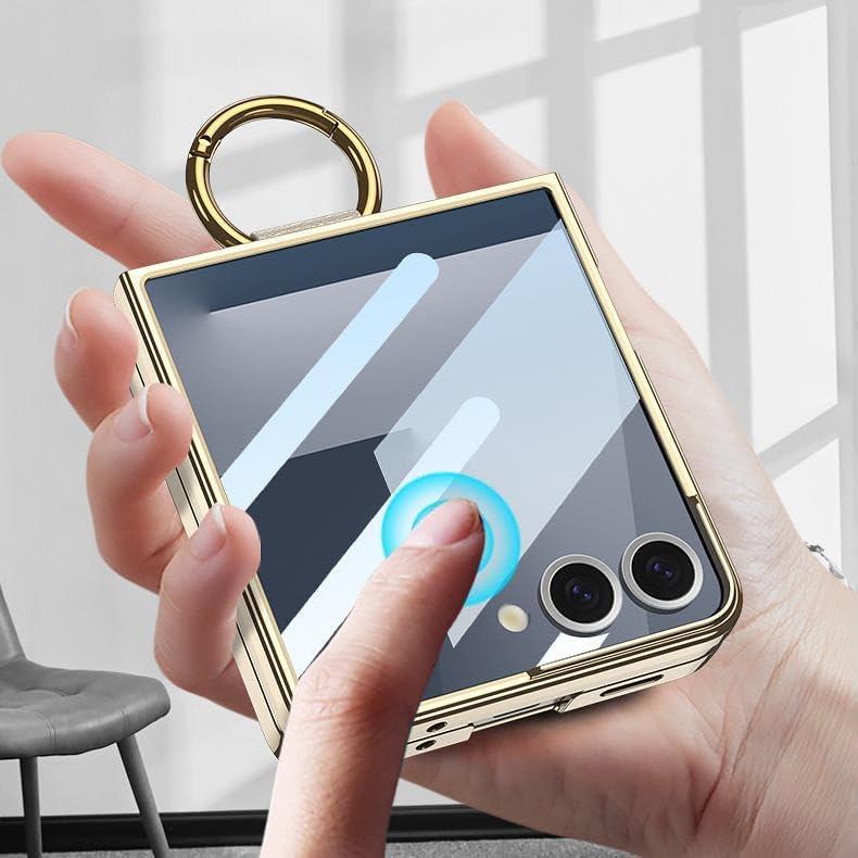 Ring Holder Case for Samsung Galaxy Z Flip7 5G, Gold