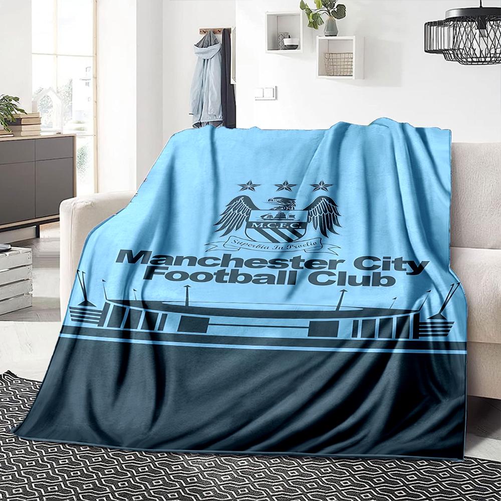 Manchester City Fc Crest Blankets Flannel Printed Breathable Warm Throw Blanket for Home Office Bedspreads 0708a8