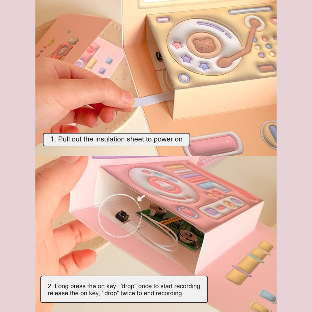 Поздравительная открытка на День матери 3D Фонограф Pop Up Открытка на день рождения Подарочные карты на День святого Валентина Выпускной Годовщина